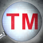 Law concept: Trademark and Licensing with optical glass